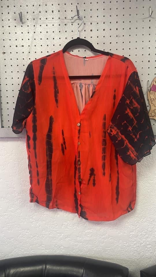Orange & Black blouse