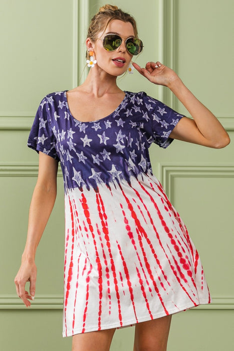 BiBi American Flag Theme Tee Dress