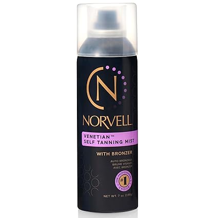 Norvell Venetian Sunless Self Tanning Mist - Airbrush Spray Solution with Bronzer for Instant Sun Kissed Glow