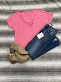 Pink top with button detail