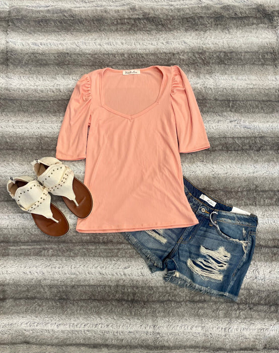 Peach v-neck