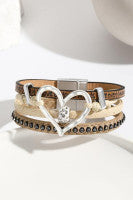Light French beige heart bracelet