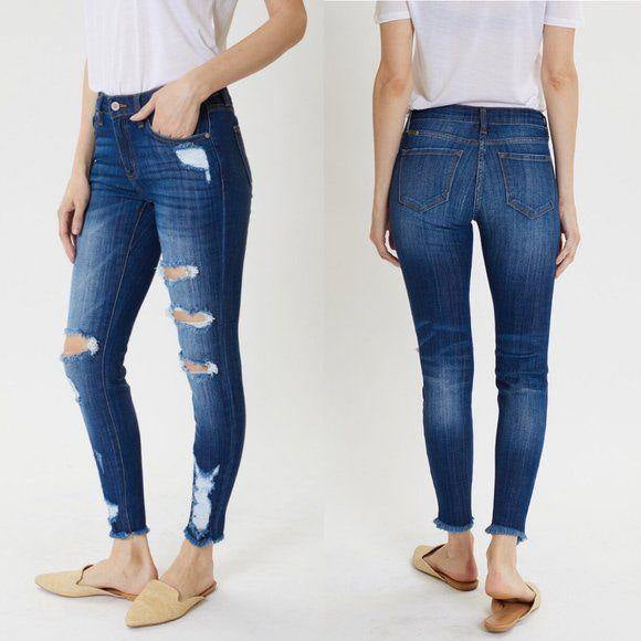 Kancan Mid Rise Ankle Skinny