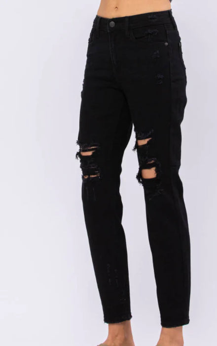 THE STANDOUT JUDY BLUE BLACK BOYFRIEND JEANS