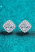925 Sterling Silver Inlaid 2 Carat Moissanite Square Stud Earrings Pre-order shipping takes about 3-6 weeks.