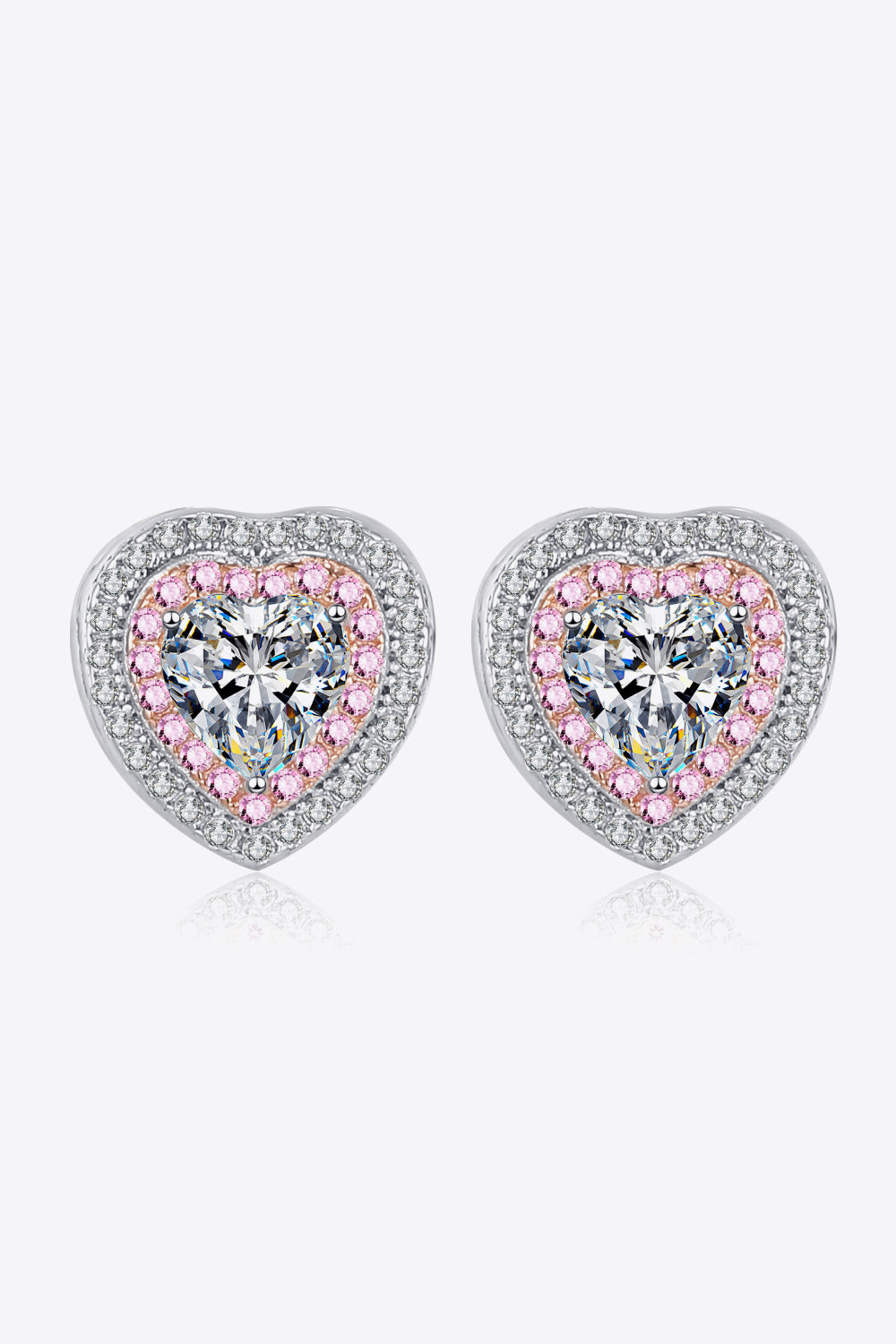 Moissanite Heart-Shaped Stud Earrings Pre-order shipping takes about 3-6 weeks.